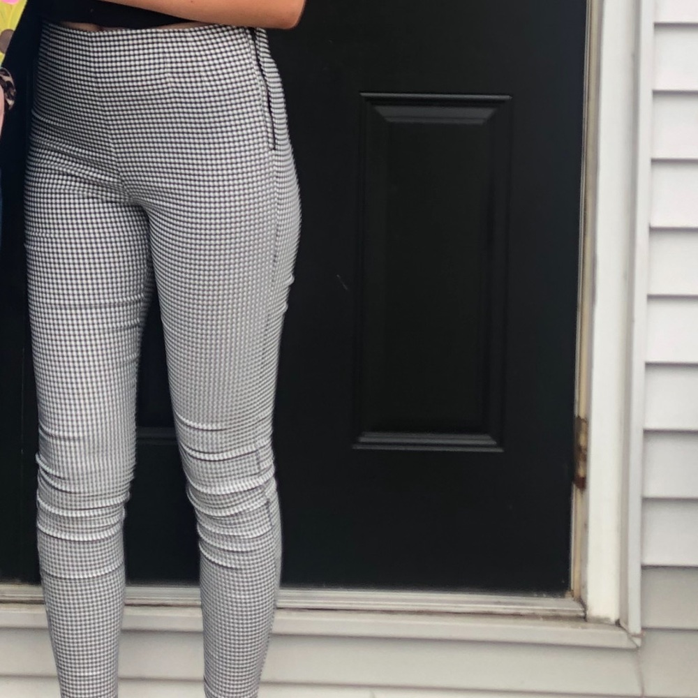 Zara Black and White Checkered Women's Pants